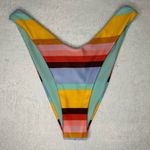 Aerie Striped Cheeky High Cut Bikini Bottom in Multicolor Size XS Photo 6