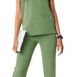 FIGS Shirt Women Small Green Casma Three Pocket Scrub Top Medical Nurse Doctor Photo 0