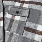 Woman’s Flannel Fleece Jacket Sherpa Button Up Shacket size XXL Gray Photo 5