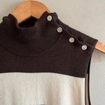 Ralph Lauren M Knit Sweater Dress Midi Mock Sleeveless Pencil Choc. Brown Silk Photo 1