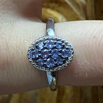 Natural Tanzanite Sterling Silver Cluster Ring Size 9 Photo 0