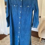Vintage Denim Maxi Shirt Dress Button Front Long Sleeve Americana S Blue J Boho Photo 0