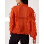 Maeve Women's Size M Orange Ruffled Button Down Blouse EUC Photo 2
