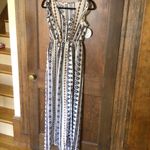 SheIn Women’s Geo Print Vneck Hi Split Maxi Dress in Blue Multi sz 4 NWT Photo 6