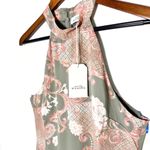Emily Wonder green pink asymmetrical halter sheath maxi dress size small NWT Photo 3
