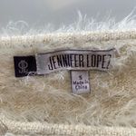 Jennifer Lopez super soft cream colored stretchy sweater gold sparkles warm Photo 9