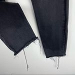 Free People Sz 29 Black Denim Wash Button Fly Mid Rise Skinny Jeans Raw Hem Photo 6