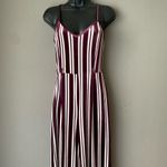 Forever 21 sz S red white valor stripe jumpsuit Photo 1