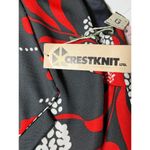 Vintage 60s Sears Crestknit Mod Dress XS S Tag Jr 9 Black‎ Red Floral Scarf Mod Photo 9