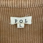 POL  Corduroy Button Jacket L Brown Frayed Hem Shacket Casual Boho Photo 2