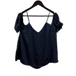 Urban Outfitters Silence + Noise Shiny Blue Off Shoulder Top Size M New Photo 4