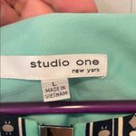 Studio One  Green Blue Paisley Floral Sheath Dress | Large Photo 1