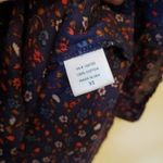 Xirena Navy Ditsy Floral Print Half Button Long Sleeve Tunic Shirt Dress XS Photo 8