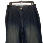 Sandro Sportswear Hi-Rise Wide Leg Cropped Jeans Mock Cuff Grommet Hem, Sz 1X Photo 2