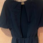 ZARA  Short Flutter Sleeve Lace Inset‎ Open Back Romper in Black Size XS Photo 7
