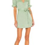 HOUSE OF HARLOW 1960 X REVOLVE Aja Green Wrap Mini Dress Size M Photo 0