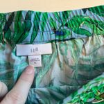 J Jill‎ Shorts XL Tropical Coastal Palm Floral tassele pull on rayon blue green Photo 2