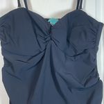 Spanx Love Your Assets  Black Front Twist Tankini Top Swimsuit Large EUC #0450-LA Photo 5
