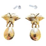 Butterfly Earrings Rhinestones Drop Dangle Crystal Accents Art Deco Festive New Purple Photo 8