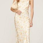 Holzweiler Eila Cream Yellow Floral Print Satin Midi Slip Dress Size XS Photo 0