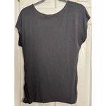 Apt. 9  Gray Scoopneck Short Sleeve Tee With Peacock Rhinestone Design, Large Photo 3