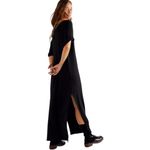 Free People New x Vintage Souls Black Hibiscus Waffle Knit Maxi Dress Size XS Photo 2