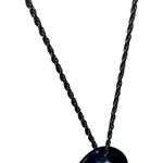 Evil Eye Nazar Protection Necklace Cobalt Blue Glass Pendent Silver Tone Chain Photo 3