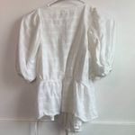 Urban Outfitters  White Plaid Puff Sleeve Wrap Blouse Photo 2