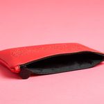 Ipsy  Faux Red Leather Masquerade Cosmetic Glam Bag Photo 5