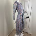 Laundry by Shelli Segal Long Sleeve Floral Mesh Wrap Dress Size 4. D20 Photo 9