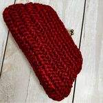 Red Raffia Kiss Lock Clutch Soft Italian Leather Interior Whimsy Evening Summer Photo 9