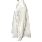 Vintage White Long Sleeve Cotton Eyelet Button Up Shirt With Pockets Size XL Photo 1