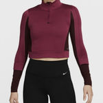 Nike  Therma-FIT‎ ADV Pullover 1/4 Zip Cropped Running Top Maroon Womens Large Photo 0