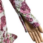 Asos Luxe Keyhole Cut Out Floral jacquard High Neck Long Sleeve Mini Dress Sz 6 Pink Photo 7