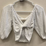 Urban Outfitters  ribbed twist front half sleeve crop top size small Photo 0