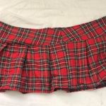 NWT 2000s Y2K Plus Size micro mini Red plaid tartan pleated skirt pleats Photo 0