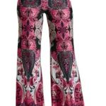Venus  Wide Leg Paisley Print Pant Stretchy Side zip Pink Multi Size XS Flowy Photo 11