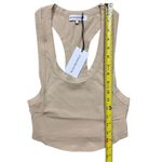 We Wore What NWT Women's Cropped Scoop Tank Top Beige Cotton Jersey Size S Casual Photo 1
