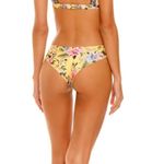 Agua Bendita  Lola Bikini Bottom in Sally Yellow Floral Print Size XL NWT Cheeky Photo 1