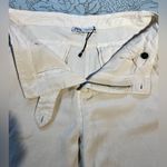ZARA Cotton/Linen Blend Oyster White High Waist Ankle Cropped Pants NWOT Sz M Photo 4