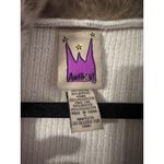 Anthropologie Anthony Faux Fur Leopard Print Zip Up Sweater Jacket Women's Cream Knit NWT Photo 3