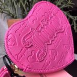 Juicy Couture Heart Wallet Wristlet NWT Pink Embossed Zip Around Gold Chain, 5āā Photo 1