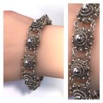 COLLECTIBLE 1940βs A. HEIKOOP CANNETILLE ROSETTE FILIGREE 835 SILVER BRACELET Photo 3