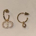 Christian Dior Dior PETIT CD EARRINGS Pink-Finish Metal with Pink Resin Pearl and Pink Crystals Photo 10