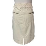 Athleta Women's Nylon Athletic Exposed Zipper Pencil Skirt Ivory Cream Size 12 Photo 3