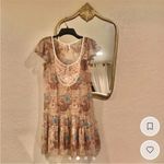 Free People Beautiful  floral sheer mini dress with tiered bottom + embellishment Photo 4
