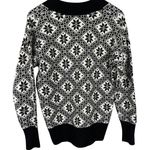 Brooks Brothers Wool Blend Black & White Snowflake V-Neck Sweater Size Small Photo 1