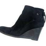 Madeline Girl Black Suede Wedge Ankle Boots with Zipper Women's Size 8.5 Fall Photo 0