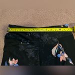 Betsey Johnson  Performance Leggings Size Large Black Pink Purple Floral Photo 4