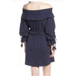 Rebecca Minkoff  Dress Womens Small Blue Isla Off Shoulder Tassel Boho Festival‎ Photo 4